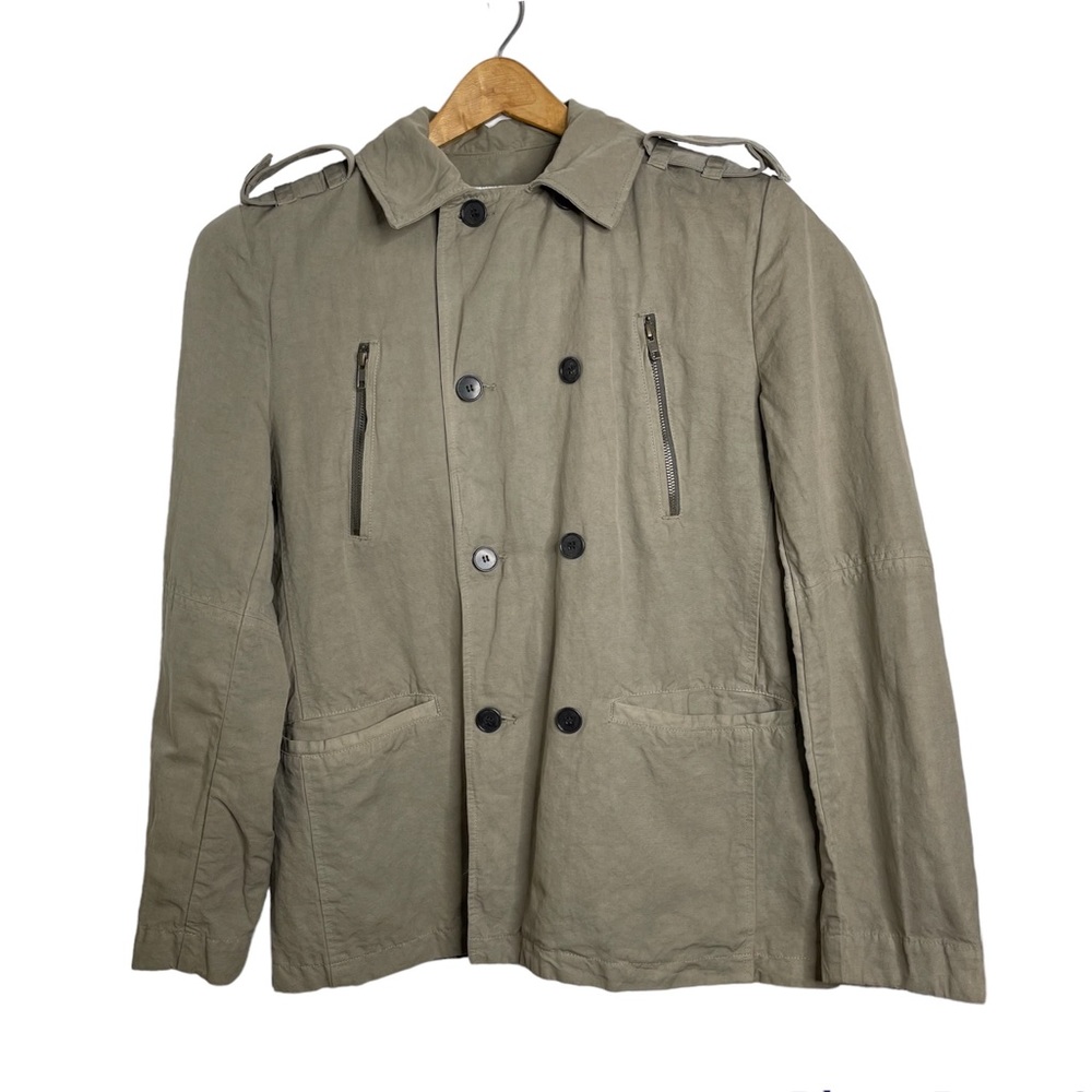 Men's Olive Double-Breasted Jacket